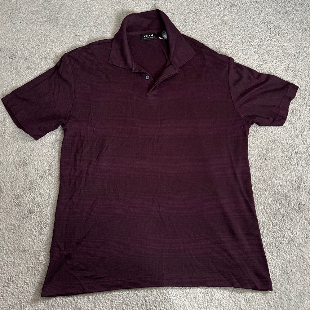 Axcess Polo Shirt Maroon Mens Medium Short Sleeve